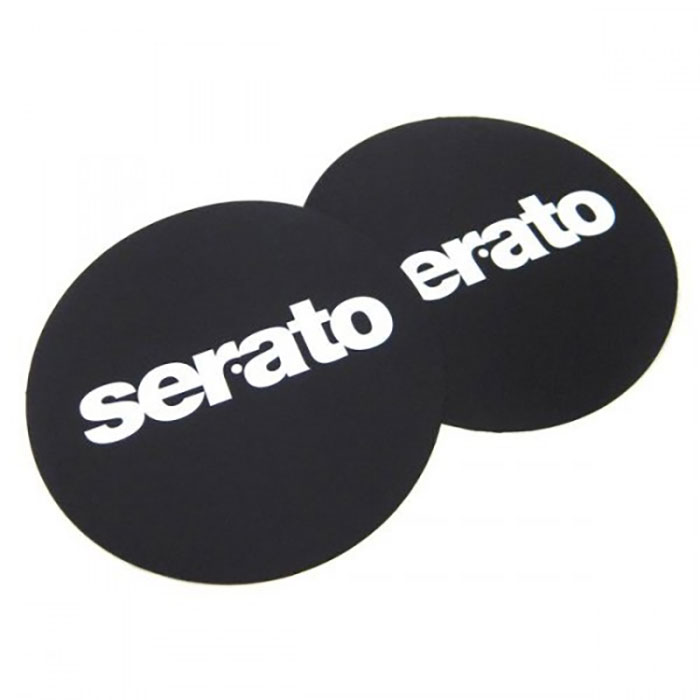 Serato DJ Logo Slipmats - White on Black (pair)