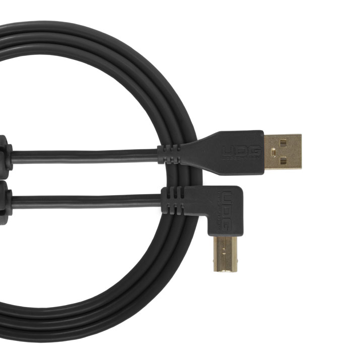 Ultimate Audio Cable USB 2.0 A-B black Angled 1m