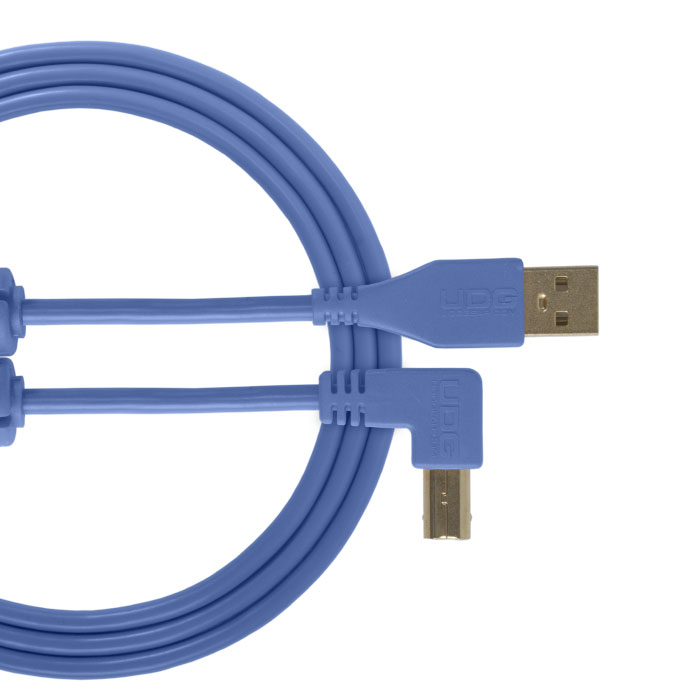 Ultimate Audio Cable USB 2.0 A-B Blue Angled 1m