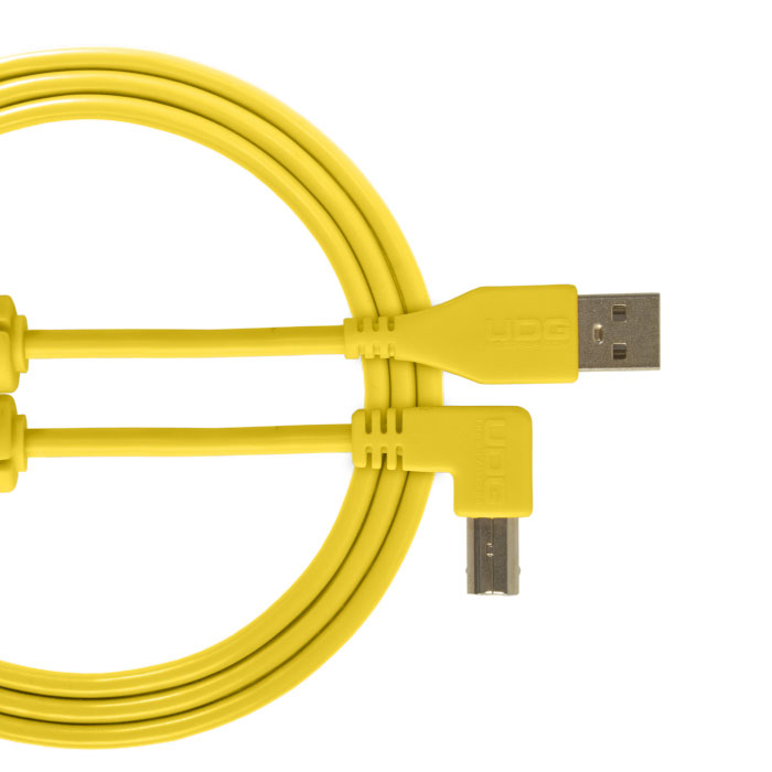 Ultimate Audio Cable USB 2.0 A-B Yellow Angled 1m