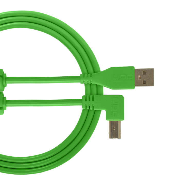 Ultimate Audio Cable USB 2.0 A-B Green Angled 2m