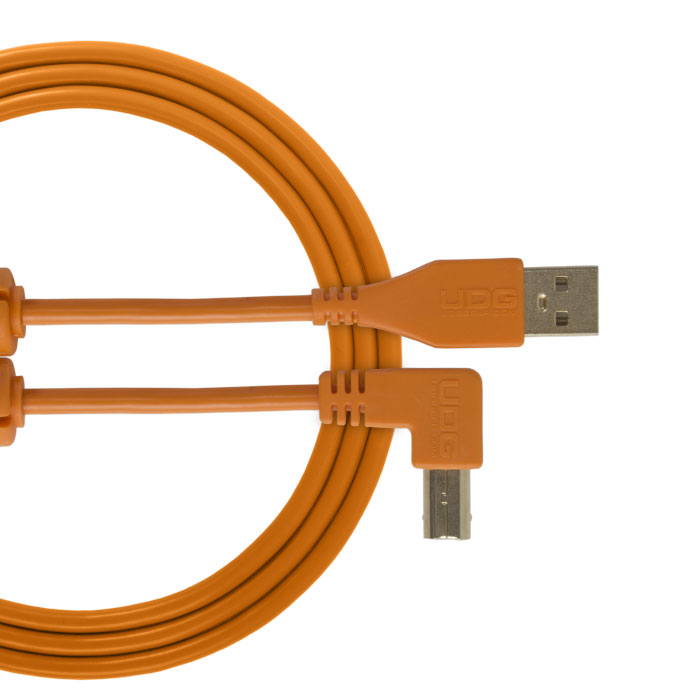 Ultimate Audio Cable USB 2.0 A-B Orange Angled 2m