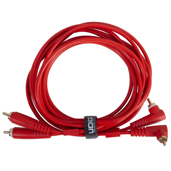 Ultimate Audio Cable Set RCA Straight-RCA Angled Red 3m