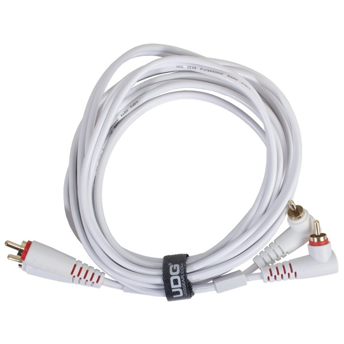 Ultimate Audio Cable Set RCA Straight-RCA Angled White 3m