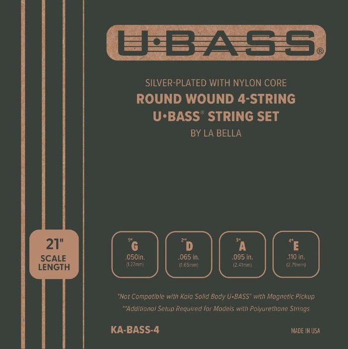 Silver-Plated Nylon Core Round Wound U•BASS® 5 String Set