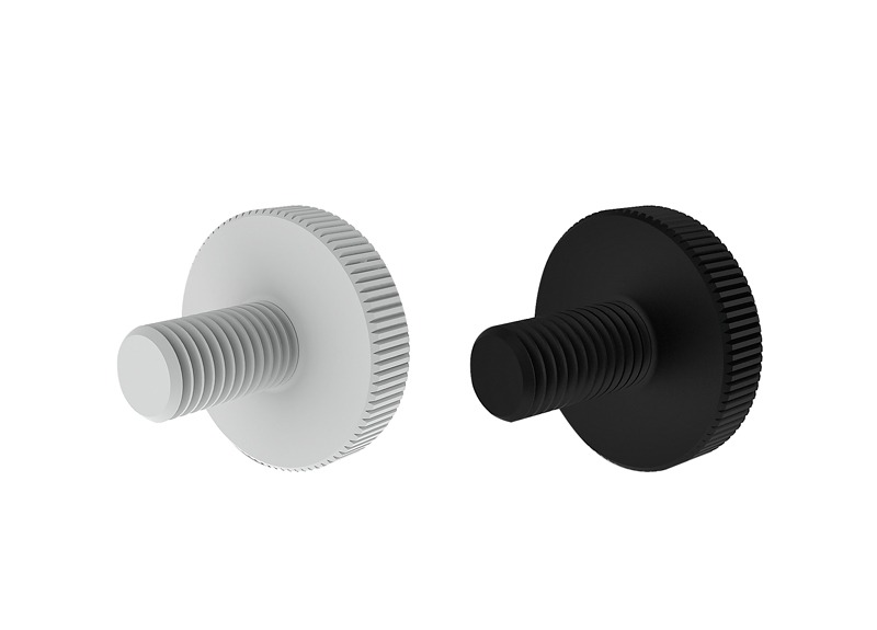 Knurled Screw, M10x20 white