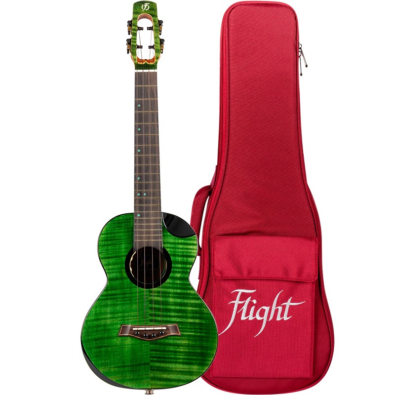 COMET TENOR EQ-A GREEN, Solid fl.Maple&Mango Ten. Uke, Stain