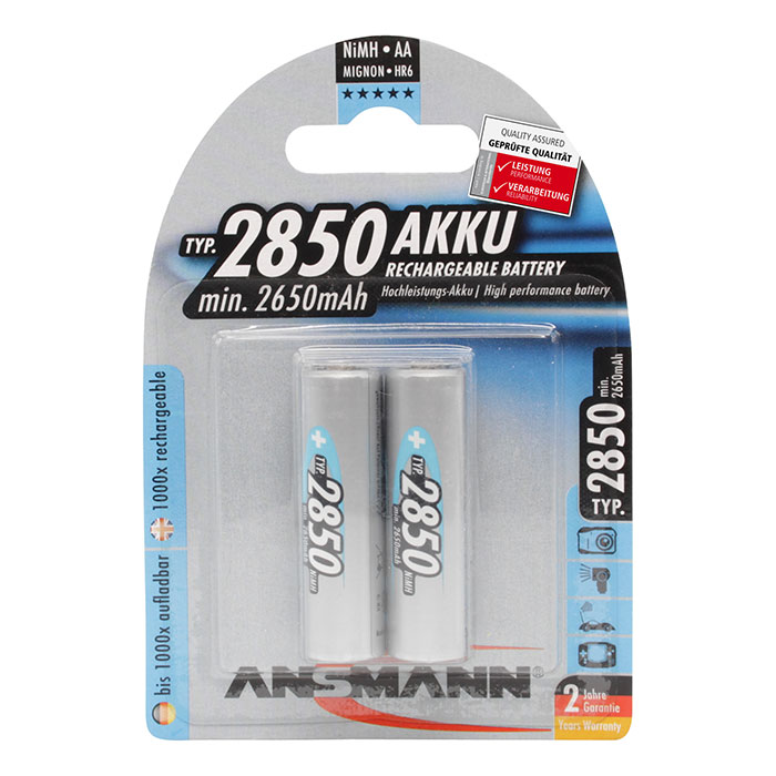 Premium AA 2850 mAh 2-pcs blister