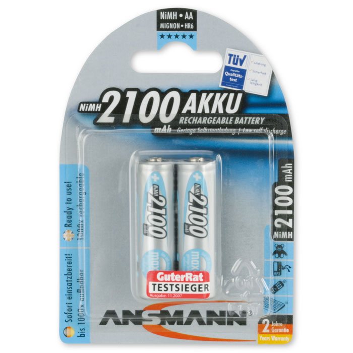 Premium AA 2100 mAh 2-pcs blister