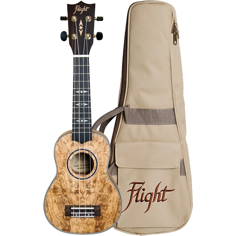 DUS 410 QA/QA, Soprano Uke, African Burl/Qt. Ash