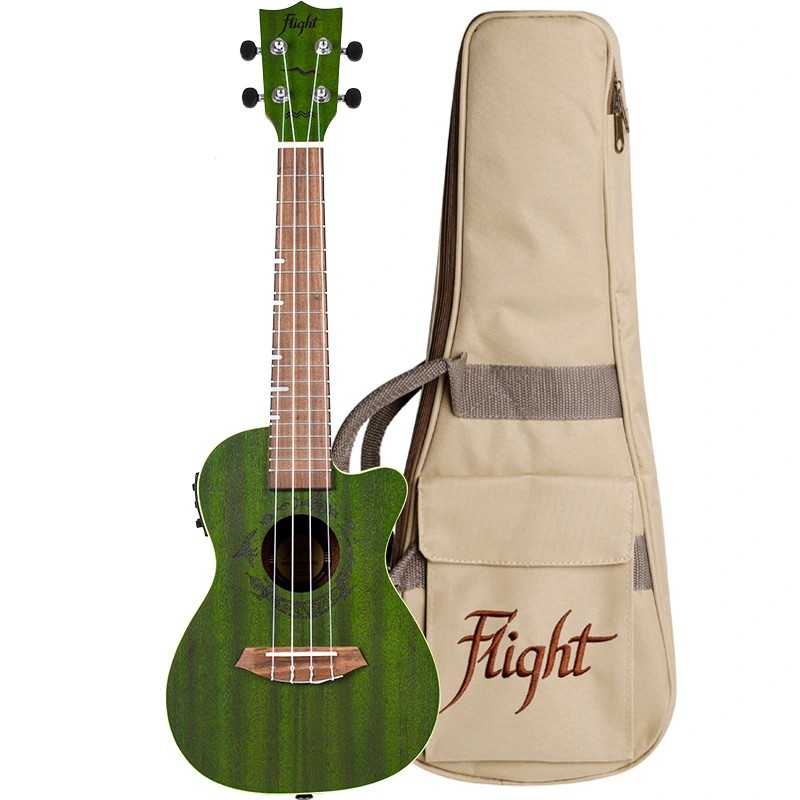 DUC 380 CEQ JADE, El-Ac-Cut. Concert Uke, Mahog., Green