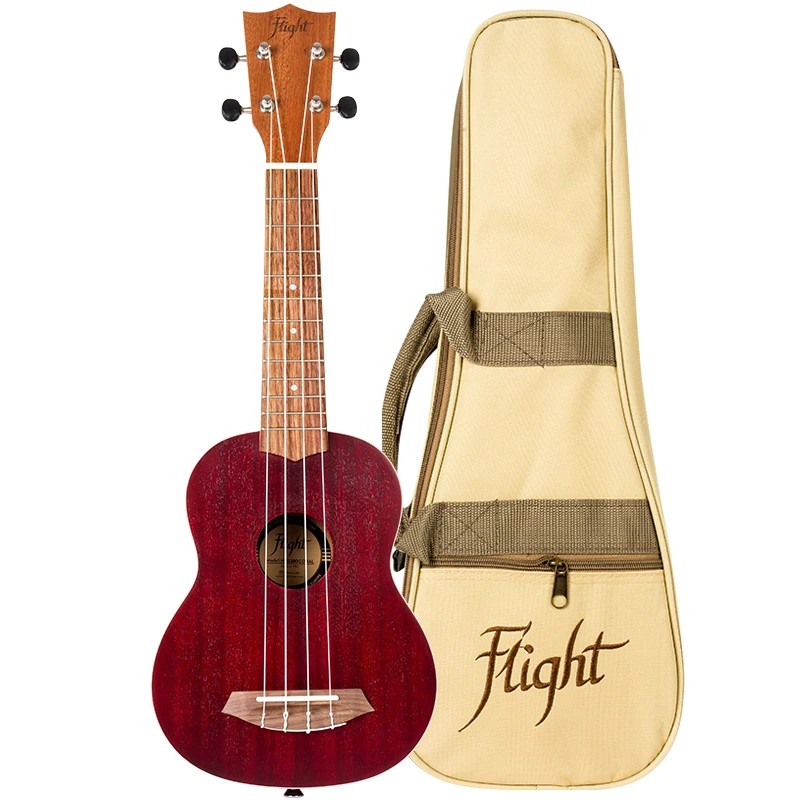 NUS380 CORAL, Soprano Uke, Sapele/Walnut, Red