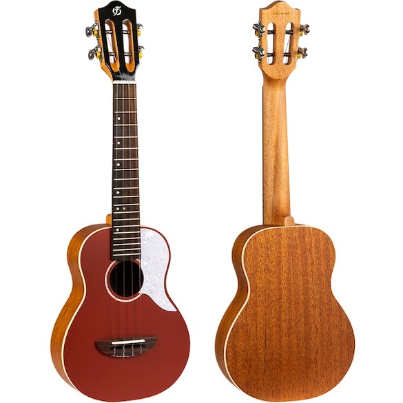 IRIS CONCERT RD, Solid Top Spruce/Mahogany Concert Uke, Red
