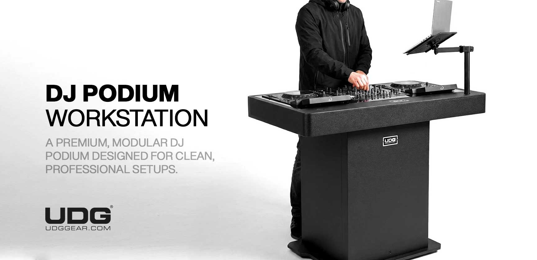 <div>UDG<br><strong>Ultimate DJ Podium<br></strong>Premium, modular DJ podium</div>